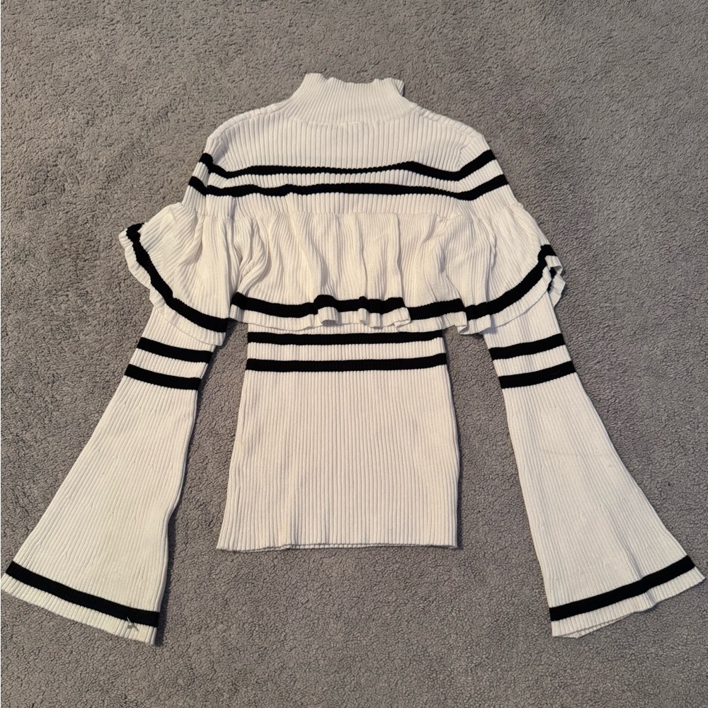 Striped Ruffle Sweater - Picture 2 of 2